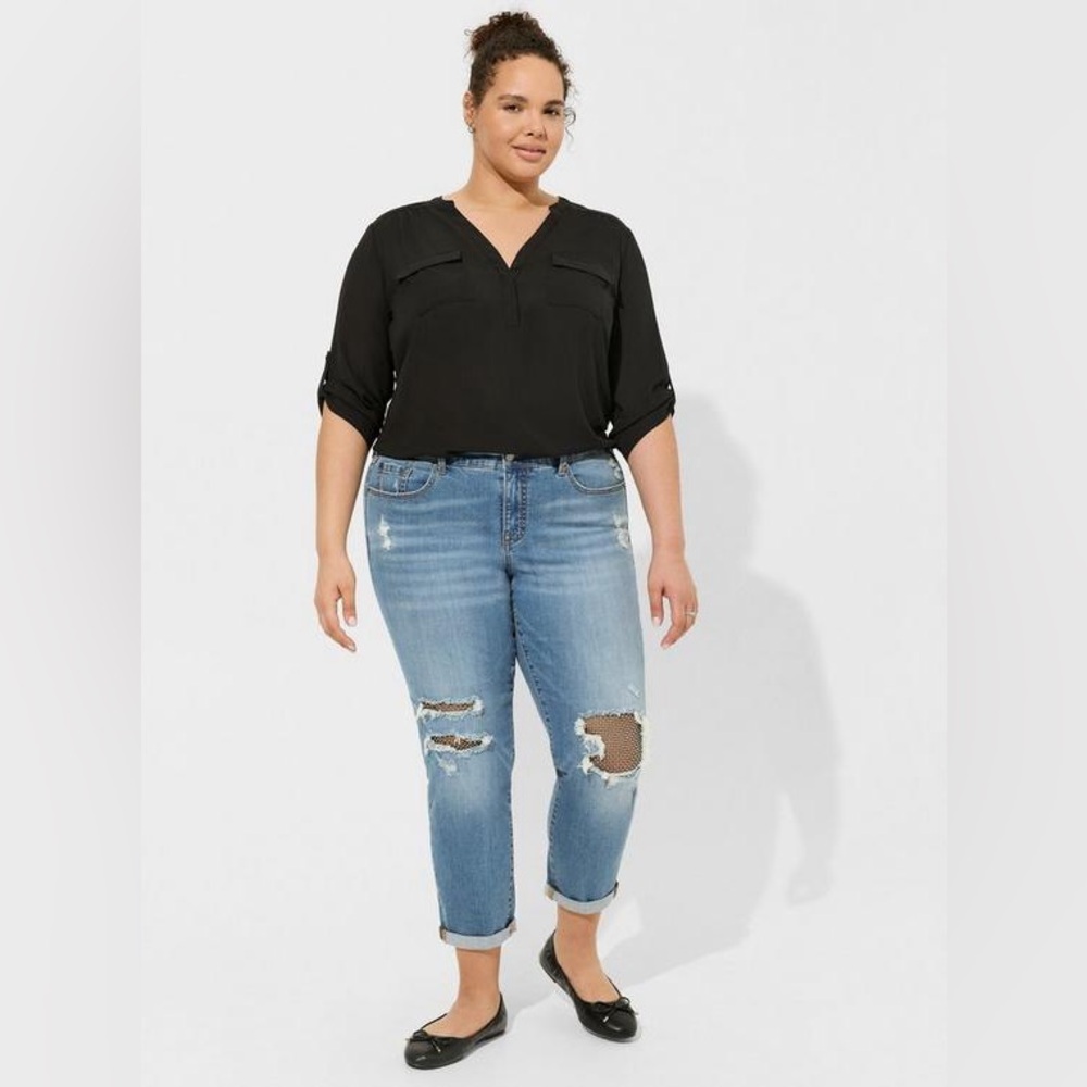 Torrid Perfect Boyfriend Ankle Vintage Stretch Mid-Rise‎ Jean